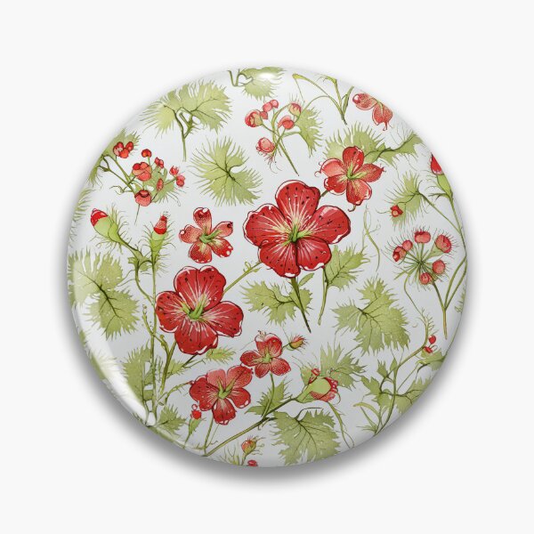 Item preview, Red Flowers and Green Leaves on White Background designed and sold by CoolPixels.