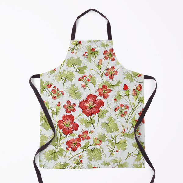 Item preview, Red Flowers and Green Leaves on White Background designed and sold by CoolPixels.