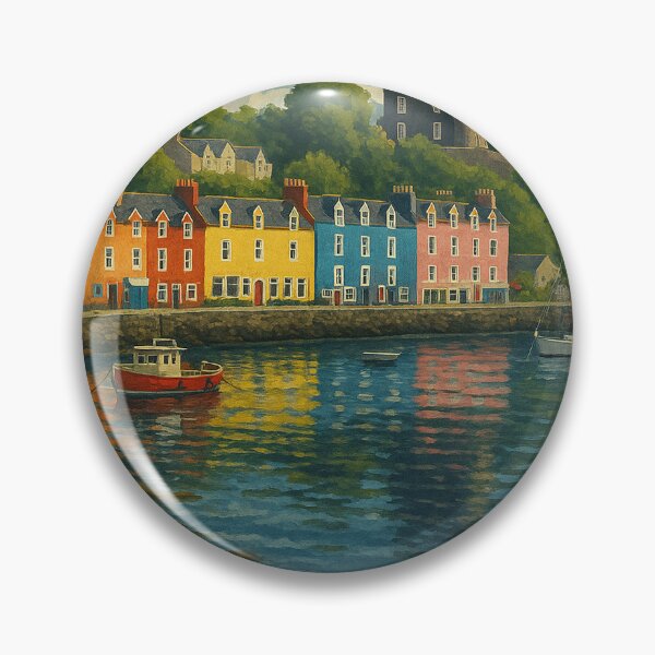 Item preview, Tobermory Waterfront with Flowers, Isle of Mull designed and sold by Aryabek.