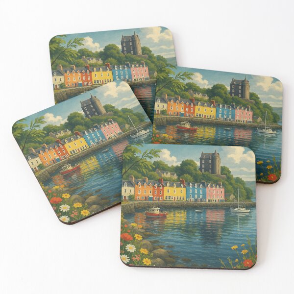 Item preview, Tobermory Waterfront with Flowers, Isle of Mull designed and sold by Aryabek.