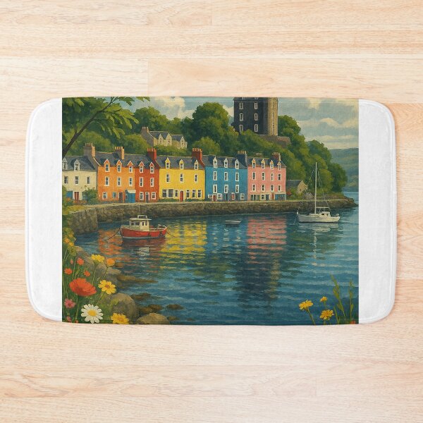 Item preview, Tobermory Waterfront with Flowers, Isle of Mull designed and sold by Aryabek.