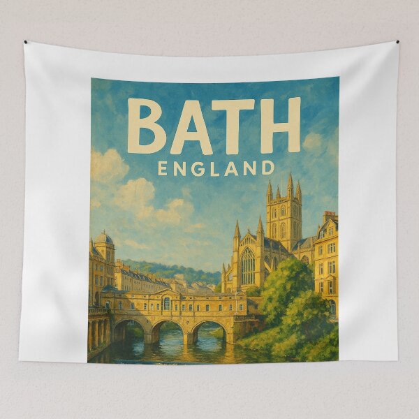 Item preview, Pulteney Bridge and Bath Abbey, Bath England designed and sold by Aryabek.