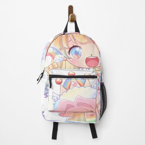 Artikelvorschau, Regenbogen-Süßigkeiten-Maskottchen – süßes Chibi-Mädchen mit Krone und Zepter (Kawaii-Fantasy-Kunst) entworfen und verkauft von NokapiArtByMe.