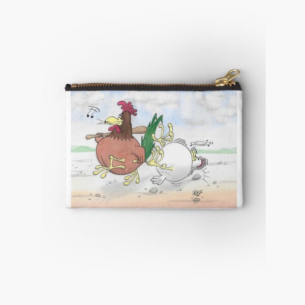 Item preview, Cartoon of rooster with club dragging unconscious hen by the foot designed and sold by Richard Fettes.