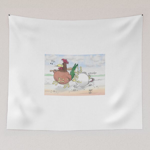 Item preview, Cartoon of rooster with club dragging unconscious hen by the foot designed and sold by Richard Fettes.