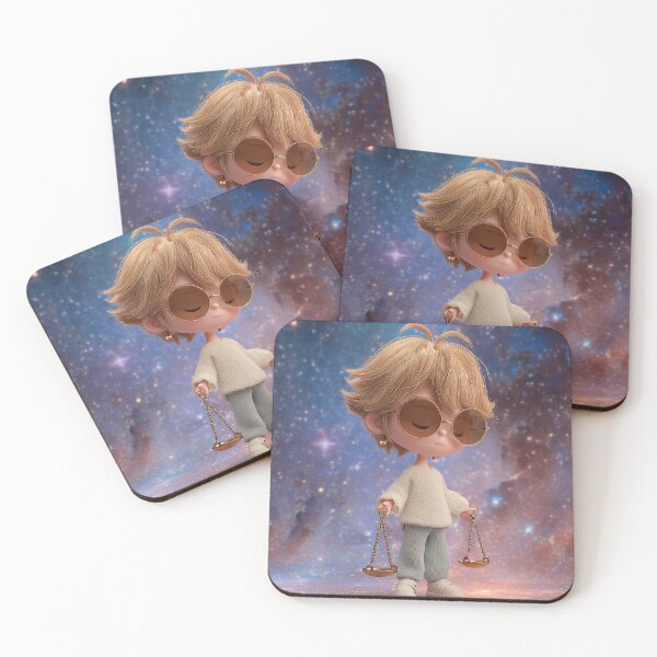 Item preview, Libra Chibi Boy in Cosmic Harmony – Dreamy Zodiac Aesthetic designed and sold by GoldenChiArt.