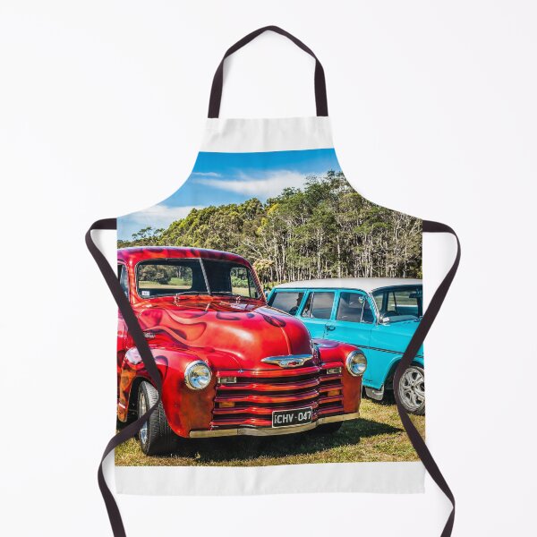 Item preview, 1950s Candy Apple Red Hot Rod Pickup - Vintage American Cruiser - Retro Custom Truck Art designed and sold by taspaul.