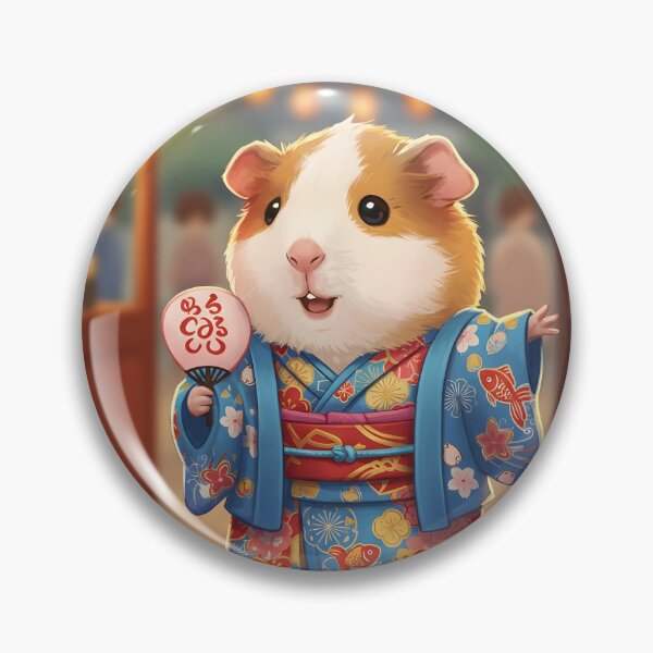 Item preview, Kawaii Guinea Pig in Kimono Parade designed and sold by Simple_Lines2025.