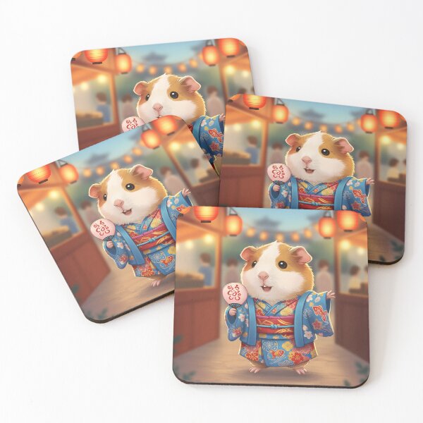 Item preview, Kawaii Guinea Pig in Kimono Parade designed and sold by Simple_Lines2025.