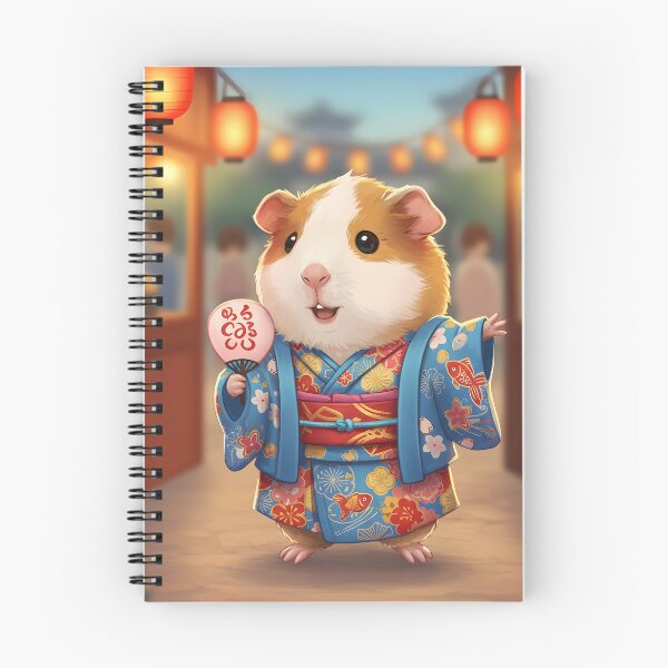 Item preview, Kawaii Guinea Pig in Kimono Parade designed and sold by Simple_Lines2025.