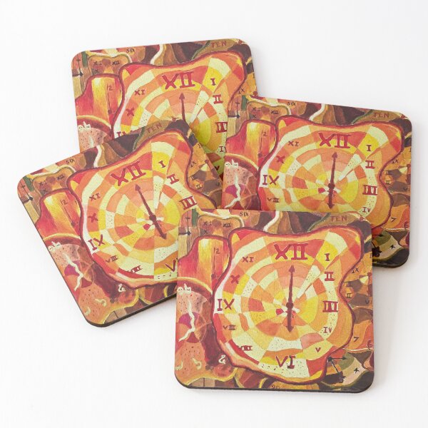 Item preview, Surreal Melting Clock Art Print – Abstract Dali-Inspired Time Painting with Warm Earth Tones designed and sold by NaChomArtStudio.