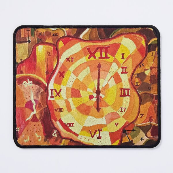 Item preview, Surreal Melting Clock Art Print – Abstract Dali-Inspired Time Painting with Warm Earth Tones designed and sold by NaChomArtStudio.