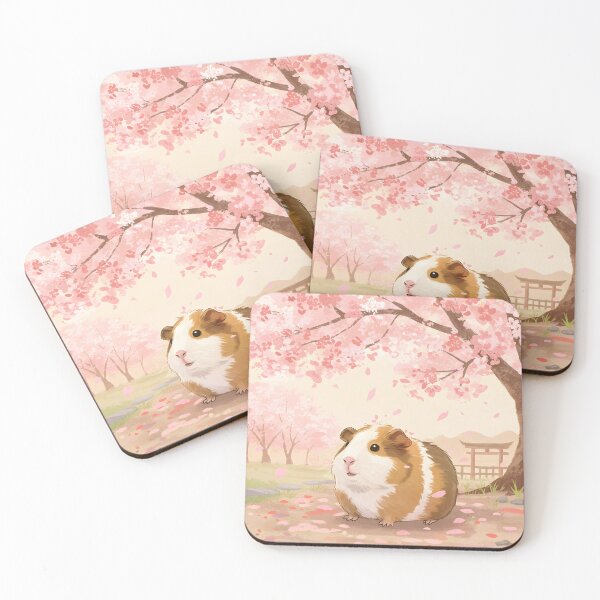 Item preview, Cherry Blossom Stroll: Serene Guinea Pig in Japanese Spring designed and sold by Simple_Lines2025.