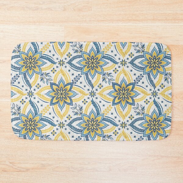 Item preview, Vibrant Bohemian Blue and Yellow Floral Seamless Pattern. designed and sold by RGShirtWorks.