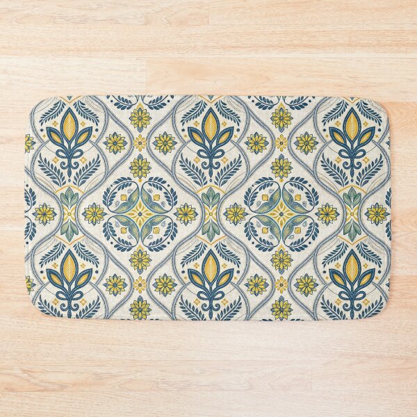 Item preview, Vintage Blue and Yellow Floral Seamless Textile Pattern. designed and sold by RGShirtWorks.