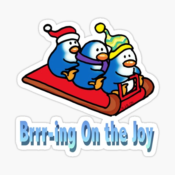 Item preview, Sledding Penguins Winter Holiday Fun designed and sold by CuteCartoon.