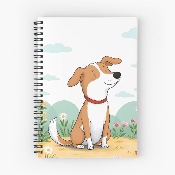 Item preview, Cute Cartoon Dog on Floral Hill – Pastel Children's Book Style designed and sold by EmeraldeaArt.