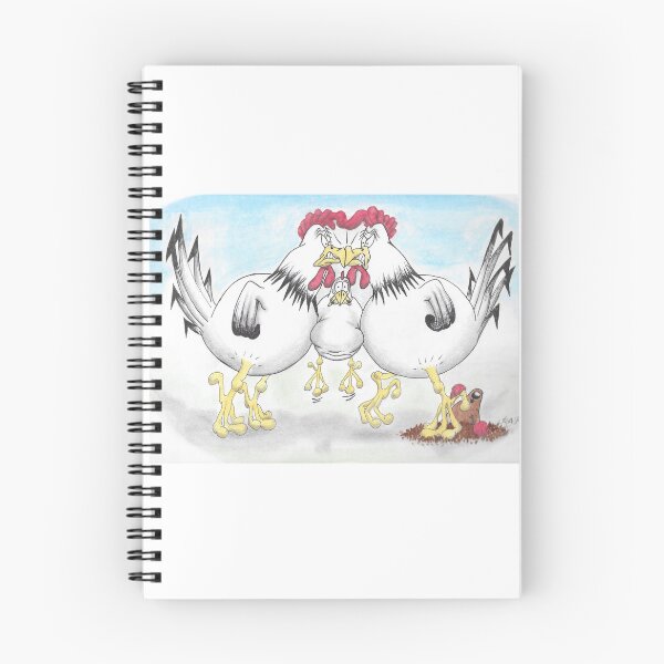 Item preview, Two cockerels fight over hen, mole looks on designed and sold by Richard Fettes.