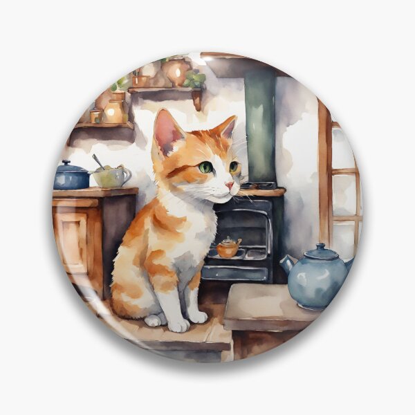 Item preview, Cute Orange Tabby Cat with Teapot designed and sold by Diclebaybas.