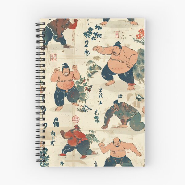 Item preview, Patrón japonés de luchadores de sumo dinámicos designed and sold by KaitoJapanDesign.