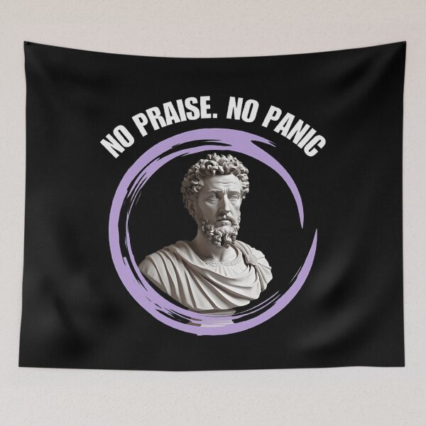 Item preview, No Praise. No Panic - Stoic Philosopher Marcus Aurelius Artwork designed and sold by LexaArtworks.