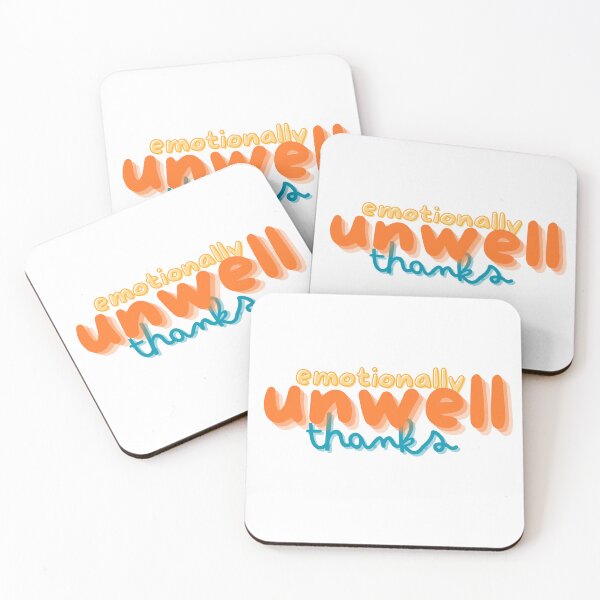Item preview, Emotionally Unwell Thanks Funny Quote designed and sold by heyhuecreatives.