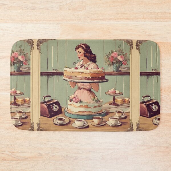 Item preview, Charming Retro Kitchen Scene with Cakes and Tea designed and sold by Diclebaybas.