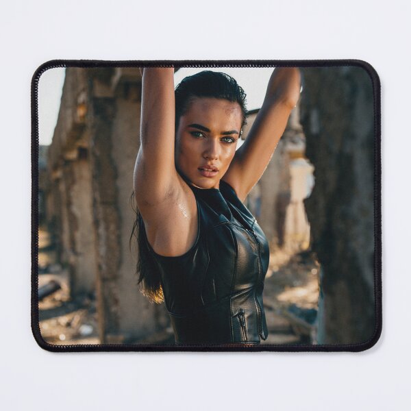 Item preview, Model Photography Beautiful woman in leather vest in ancient ruins designed and sold by Vintage Designs +.