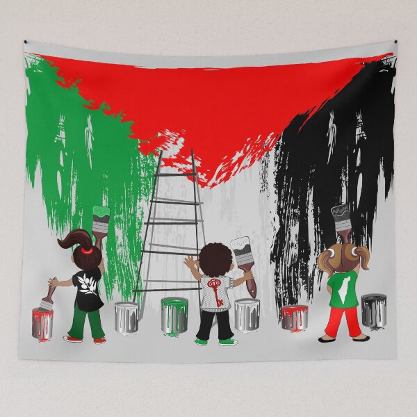 Item preview, Children of Gaza Painting Palestine Flag  designed and sold by BluedarkArt.