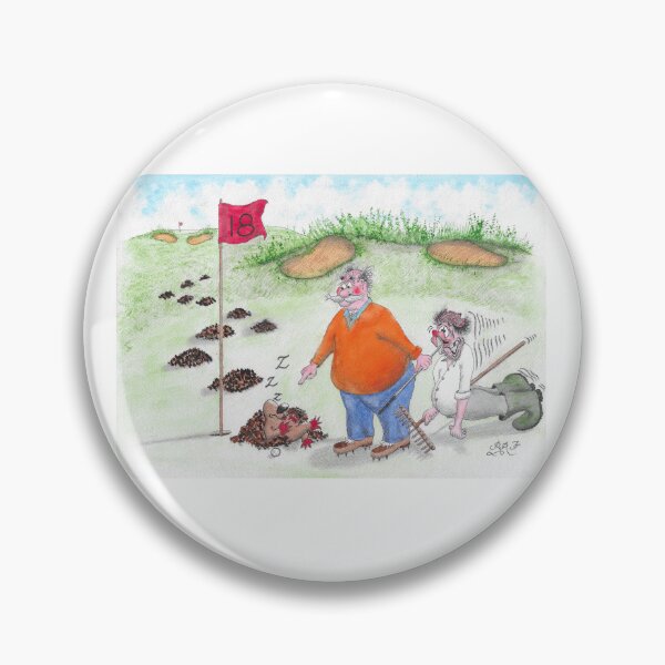 Item preview, Golfer shows greenkeeper a mole on green designed and sold by Richard Fettes.
