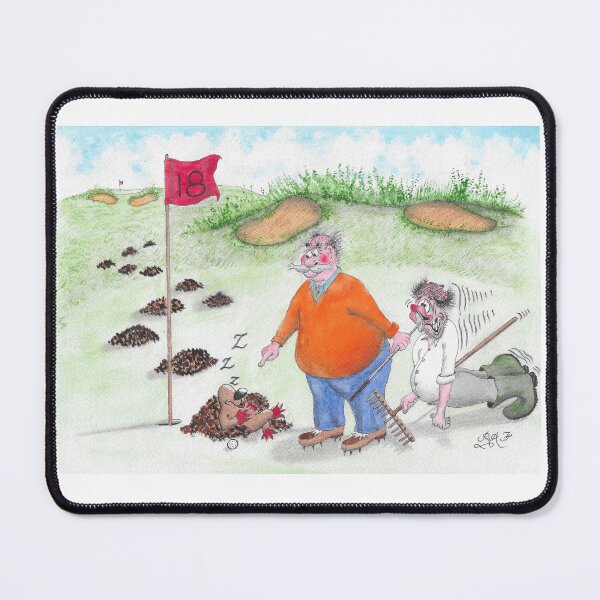 Item preview, Golfer shows greenkeeper a mole on green designed and sold by Richard Fettes.