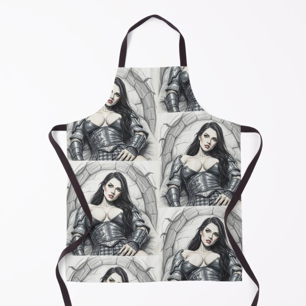 Item preview, Resting Warrior woman in armor fantasy art designed and sold by Vintage Designs +.