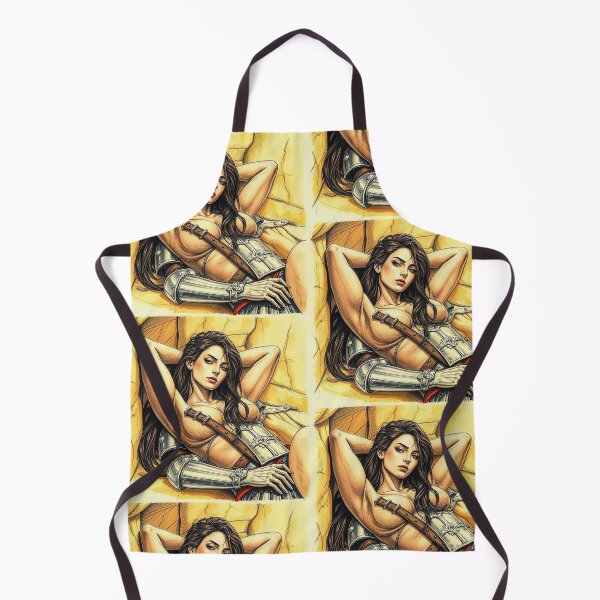 Item preview, Resting Warrior woman in armor fantasy art designed and sold by Vintage Designs +.