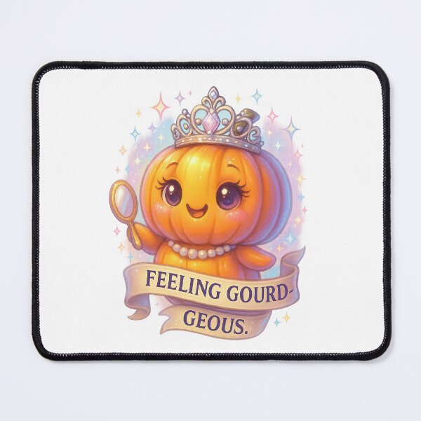Item preview, Glamorous Pumpkin Art – Feeling Gourd-geous Funny Halloween Quote Design designed and sold by MujernDesignArt.