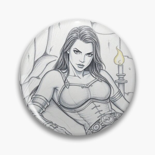 Item preview, Resting Warrior woman in armor fantasy art designed and sold by Vintage Designs +.