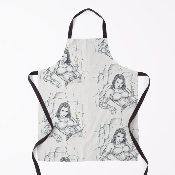 Item preview, Resting Warrior woman in armor fantasy art designed and sold by Vintage Designs +.