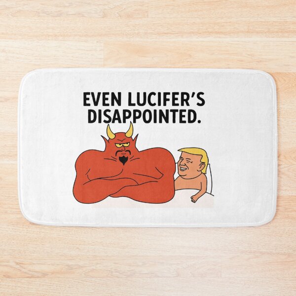 Item preview, Lucifer is disappointed, satire, devil, size does matter, Funnyfits70, retro, vintage, meme, funny, humor designed and sold by FunnyFits70.