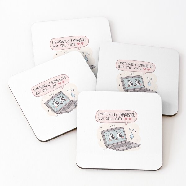 Item preview, Emotionally Exhausted but Still Cute – Kawaii Teardrop Sticker with Healing Vibes designed and sold by Being Visionary Vibes.