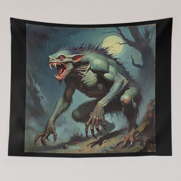 Item preview, The terrible Chupacabra a cryptid painting designed and sold by Vintage Designs +.