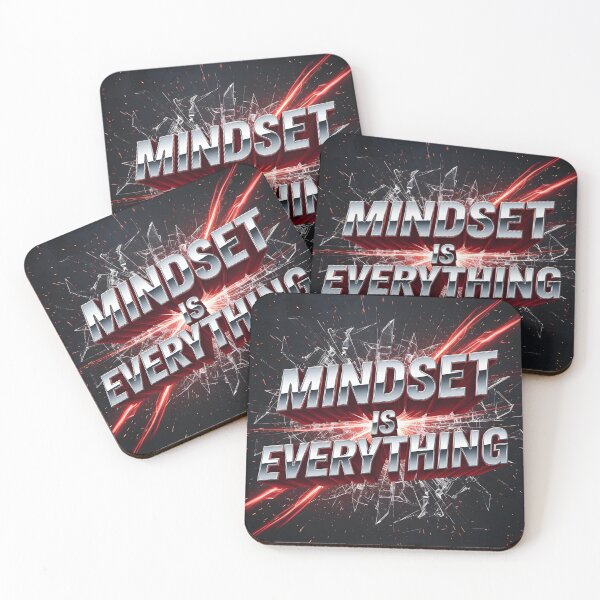 Item preview, Mindset Is Everything – 3D Chrome Motivational Poster with Shattered Glass & Energy Streaks designed and sold by Cullinan Art.