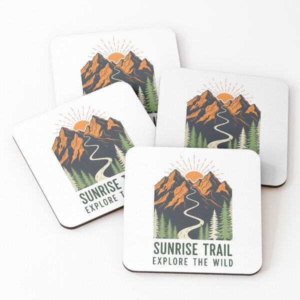 Item preview, Vintage Hiking Badge – Sunrise Trail Mountain Vector Design designed and sold by Cullinan Art.