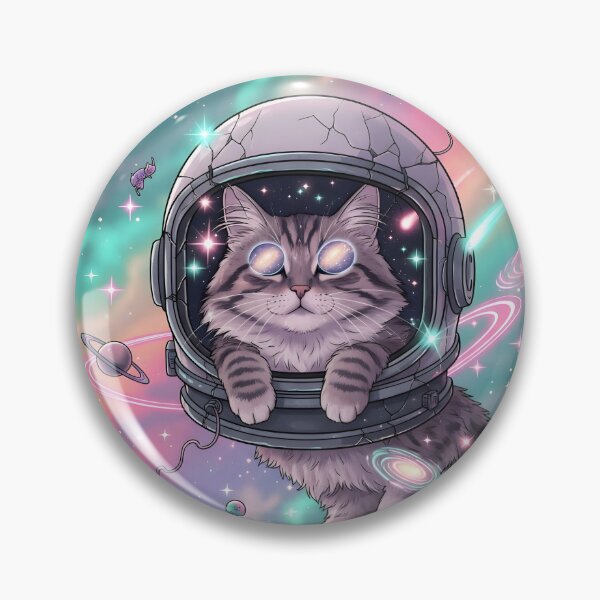Item preview, Surreal Spacecore Floating Cat in Astronaut Helmet – Vaporwave Cosmic Galaxy Art designed and sold by Cullinan Art.