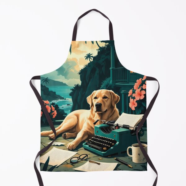 Item preview, Labrador Retriever Dog with glossy fur and a gentleman vintage typewriter designed and sold by mcinnesstore.
