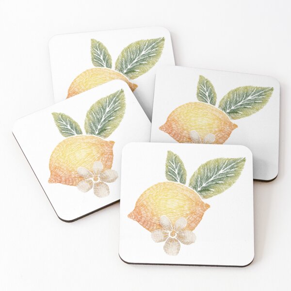 Item preview, Lemon and Floral Pattern with Pencil Texture designed and sold by Object of Reference Designs.