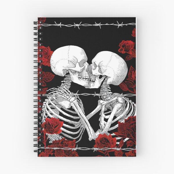 Item preview, Hasta que la muerte nos separe - rosa roja oscura - Obra de arte de amantes de los esqueletos góticos designed and sold by BubbleDream Art .
