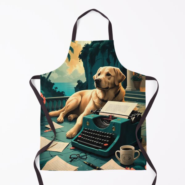 Item preview, Labrador Retriever Dog with glossy fur and a gentleman vintage typewriter designed and sold by mcinnesstore.