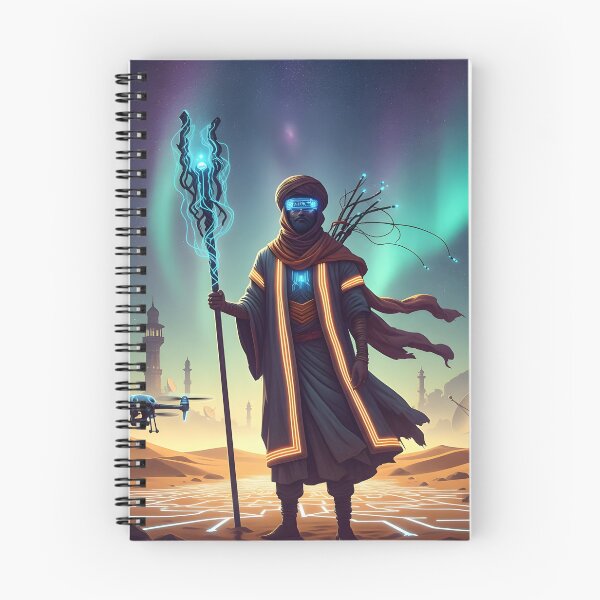 Item preview, Neon Nomad – Futuristic Desert Warrior in Cyber Wasteland designed and sold by Cullinan Art.