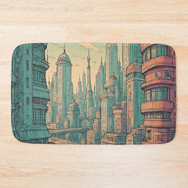 Item preview, Retro-Futuristic Cityscape: NeonVault Skyline designed and sold by NeonVaultStudio.