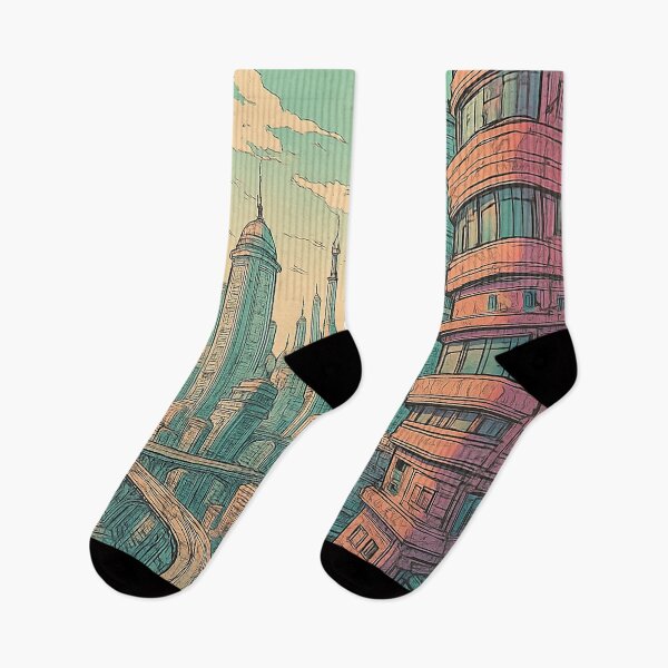 Item preview, Retro-Futuristic Cityscape: NeonVault Skyline designed and sold by NeonVaultStudio.
