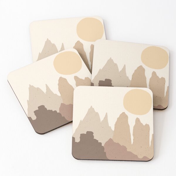Item preview, Earth Tone Abstract Mountain Peaks with Soft Sun and Grainy Texture designed and sold by NiceDigital.